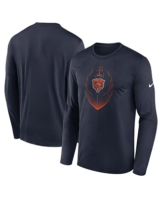 Nike Men's Navy Chicago Bears Legend Icon Long Sleeve T-shirt