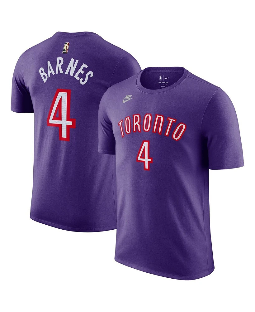 Nike Men's Scottie Barnes Purple Toronto Raptors Classic Edition Name Number T-Shirt