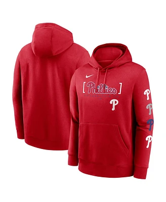 Nike Men's Red Philadelphia Phillies Club Stack Pullover Hoodie