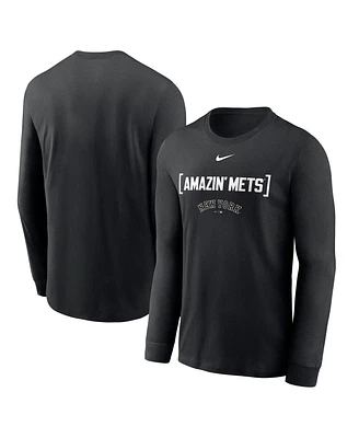 Nike Men's Black New York Mets Local Nickname Long Sleeve T-Shirt