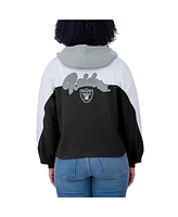 Wear by Erin Andrews Women's Black Las Vegas Raiders Plus Color Block Full-Zip Hoodie