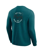 Fanatics Men's Kelly Green Philadelphia Eagles Washed Waffle-Knit Long Sleeve T-Shirt