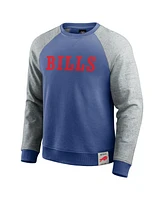 Fanatics Men's Royal/Heather Gray Buffalo Bills Colorblock Pullover Sweatshirt