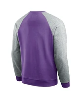 Fanatics Men's Purple/Heather Gray Minnesota Vikings Colorblock Pullover Sweatshirt