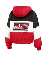 Wear by Erin Andrews Women's Red Atlanta Falcons Color Block Full-zip Windbreaker Jacket