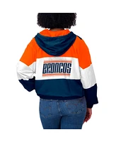 Wear by Erin Andrews Women's Royal Denver Broncos Color Block Full-zip Windbreaker Jacket