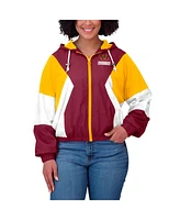 Wear by Erin Andrews Women's Burgundy Washington Commanders Color Block Full-Zip Windbreaker Jacket