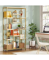 Tribesigns 71” Tall Bookshelf with Metal Frame and Open Display Shelf,Bookcases and Bookshelves