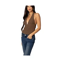 Edikted Women's Willow Textured Halter Top