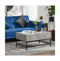 Slickblue Top Coffee Table with Modern Design, Grey Finish