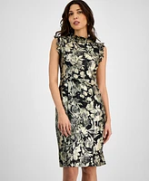 Sandra Darren Women's Floral-Print Ruffled Sheath Dress