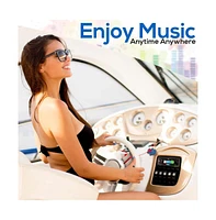 Pyle Marine Bluetooth Stereo Receiver - Am/Fm/MP3/Usb/Sd, Lcd Display, Single Din (PLMRB38B)