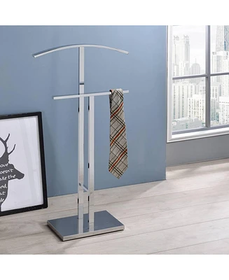 Kings Brand Furniture Dossi Chrome Metal Suit Rack Valet Stand