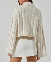 Astr the Label Women's Sloan Mock-Neck Cable-Knit Sweater