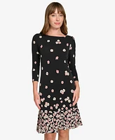 Tommy Hilfiger Women's Floral-Print Pleated-Hem Shift Dress