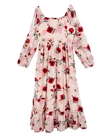 Rare Editions Big Girls Searington Road Floral Print Maxi Dress