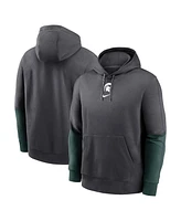 Nike Men's Anthracite/Green Michigan State Spartans 2024 Sideline Club Pullover Hoodie