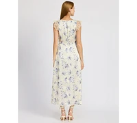 En Saison Women's Petra Floral Lace-Trim Maxi Dress