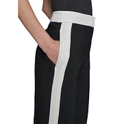 Karl Lagerfeld Paris Petite Wide-Leg Side-Stripe Pants