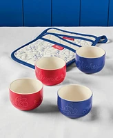 Farberware Disney Home Bon Voyage 6-Piece Ceramic Ramekin and Pot Holder Set