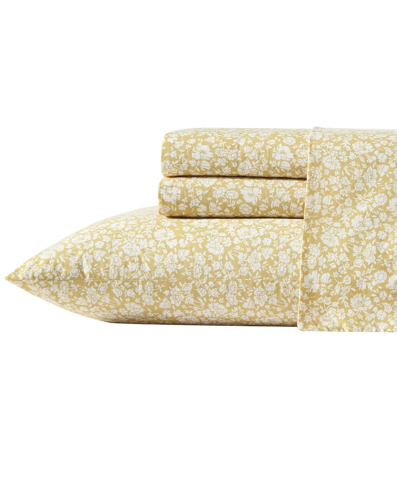 Laura Ashley 200-Thread Cotton 3 -Pc. Sheet Set, Twin Xl