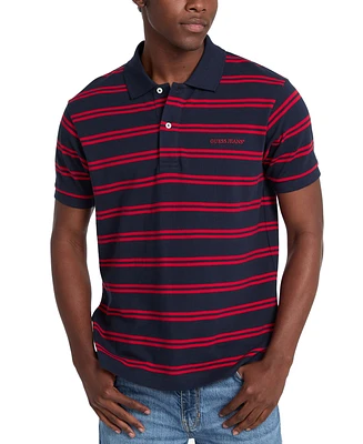 Guess Jeans Men's Stripe Logo Polo Shirt