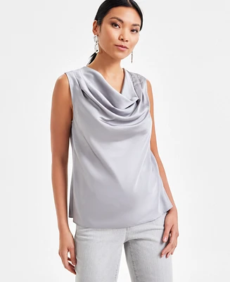 I.n.c. International Concepts Women's Sleeveless Cowlneck Blouse, Created for Macy's