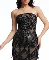 Dress the Population Women's Viviana Sequined Fringe