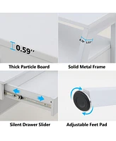Tribesigns 47 inch Computer & Office Writing Desk with Storage Shelf,Drawers & Monitor Stand Riser for Home Office Use