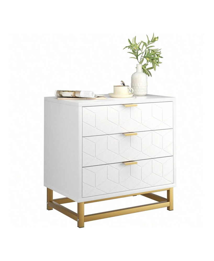 gaomon 3 Drawer Dresser For , Modern Dressers & Chests Of , Wood Dresser Chest Organizer With Metal Legs, For