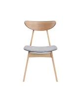Wooden Dining Chairs Set of 2, Modern Soft Upholstered Kitchen Side Chairs,Wooden Frame Kitchen Chairs for Dining Room,Living Room,Restaurant,Oak