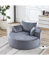 Streamdale Furniture 55''L Chenille Sponge single sofa,No Assembly Required,Fluffy Modern Sleeper Chair for Living room, Bedroom, Lounge and Projectio