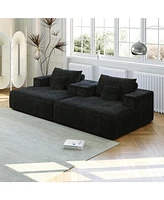 55-inch Chenille Sponge Sofa Lounge Chair,No Assembly Required,Fluffy Modern Sleeper Chair for Indoor Living Room Bedroom