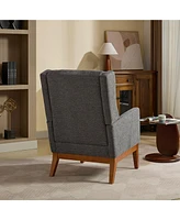 Streamdale Furniture 26.18" Wide Modern Accent Chair,Polyester Blend High Back Reading Chair, Upholstered Armchair Club Chair,Single Sofa with Wood Le