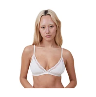 Cotton On Women's Everyday Lace Triangle Padded Bralette