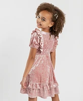 Rare Editions Little Girls Crushed Velvet Party Dress