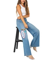 Von Dutch Women's Logo Patch Wide-Leg Jeans, Exclusively at Macy's