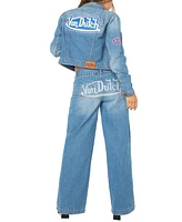 Von Dutch Women's Logo Patch Wide-Leg Jeans