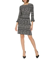 Tommy Hilfiger Women's Printed 3/4-Sleeve Shift Dress