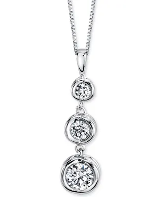 Sirena Energy Diamond Three-Stone Pendant Necklace (1/3 ct. t.w.) in 14k Yellow Gold or White Gold