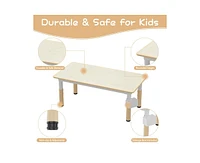gaomon Kids Table and 6 Chair Set with Storage Box, Height Adjustable Toddler Table and Chairs Set for Ages 2-10, Graffiti Desktop, Non-Slip Legs