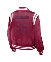 Wear by Erin Andrews Women's Garnet Colorado Avalanche Baller Full-Zip Bomber Jacket