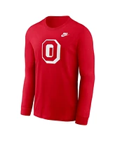 Nike Men's Scarlet Ohio State Buckeyes Legacy Primary Logo Long Sleeve T-Shirt