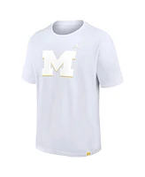 Jordan Men's White Michigan Wolverines 2-Hit Statement Max90 T-Shirt