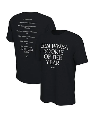 Nike Men's and Women's Caitlin Clark Black Indiana Fever 2024 Wnba Rookie of the Year T-Shirt