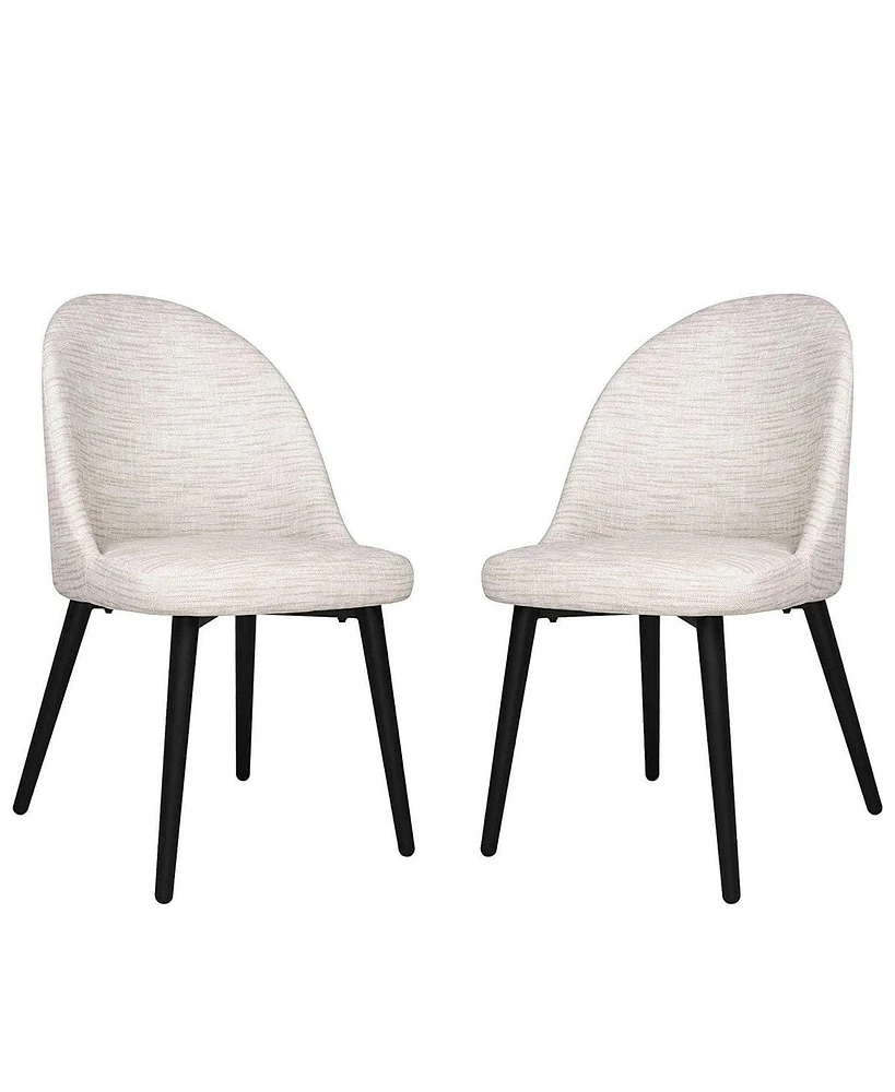 Slickblue Set of 2 Classic Dining Chairs Modern Pu Leather Mid Back Side Chairs with Stainless Steel Legs