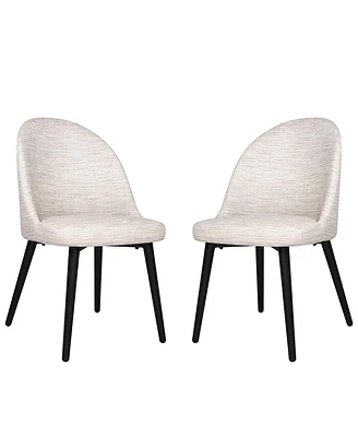 Slickblue Set of 2 Classic Dining Chairs Modern Pu Leather Mid Back Side Chairs with Stainless Steel Legs