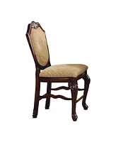 Streamdale Furniture Chateau De Ville Counter Height Chair (Set-2), Fabric & Espresso