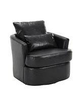 Swivel Barrel Chair, Comfy Round Accent Sofa Chair for Living Room, 360 Degree Swivel Barrel Club Chair, Leisure Arm Chair for Nursery, Hotel, Bedroom