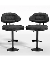 Streamdale Furniture Modern Bar Stools Set of 2, Ergonomic Upholstered Bar Stools with Back